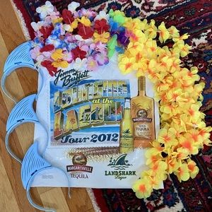 2012 JIMMY BUFFETT LOUNGING AT THE LAGOON TOUR LEIS LIGHTS SHARK FINS PARROTHEAD